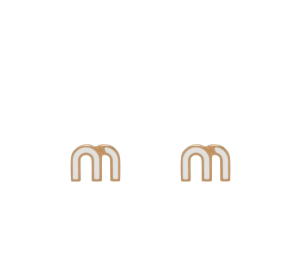 Buy Miu Miu Enameled metal earrings With Logo lasered on the back White at Sasom – Authentic and Ready to Ship