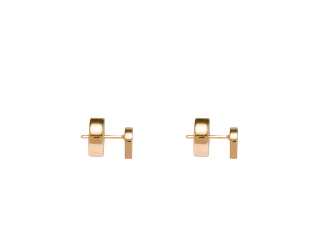 Miu Miu Miu Miu Enameled metal earrings With Logo lasered on the back White - view 2