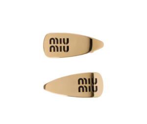 Buy Miu Miu Enameled Metal Hair Clips In Visible logo Black at Sasom – Authentic and Ready to Ship