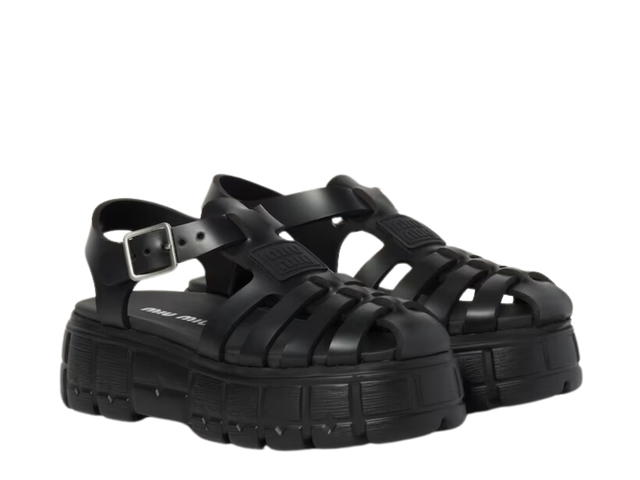 Miu Miu Miu Miu EVA Platform Cage Sandals Black - view 2
