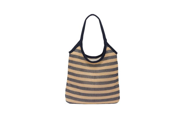 Miu Miu Miu Miu Fabric And Linen Tote Bag With Steel Hardware Blue Beige - view 3
