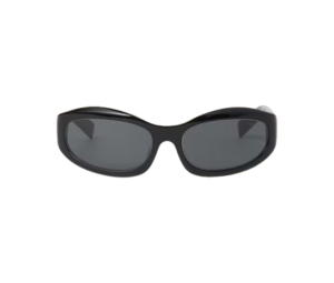 Miu Miu Glimpse Sunglasses In Black Recycled Acetate Frame With Slate Gray Lenses