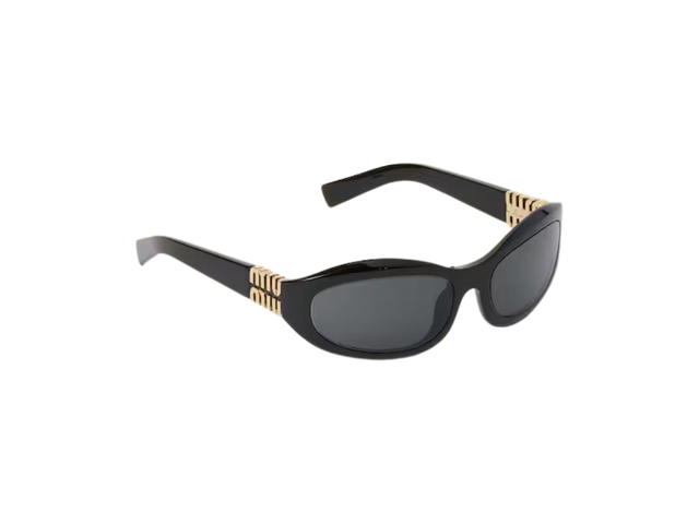 Miu Miu Miu Miu Glimpse Sunglasses In Black Recycled Acetate Frame With Slate Gray Lenses - view 2