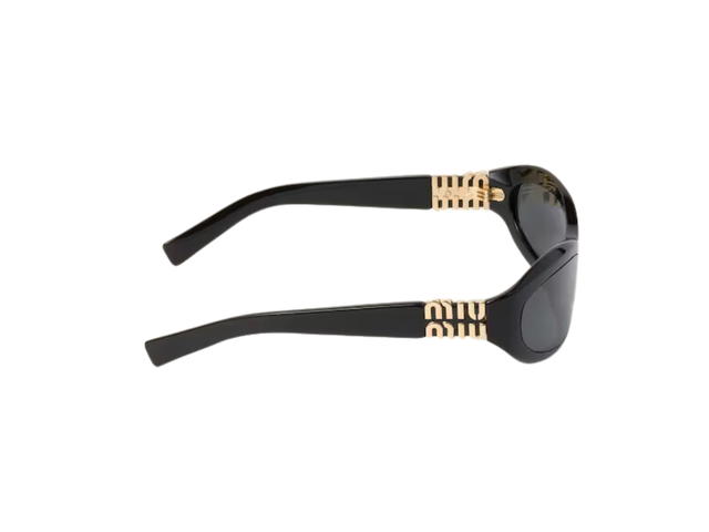 Miu Miu Miu Miu Glimpse Sunglasses In Black Recycled Acetate Frame With Slate Gray Lenses - view 3