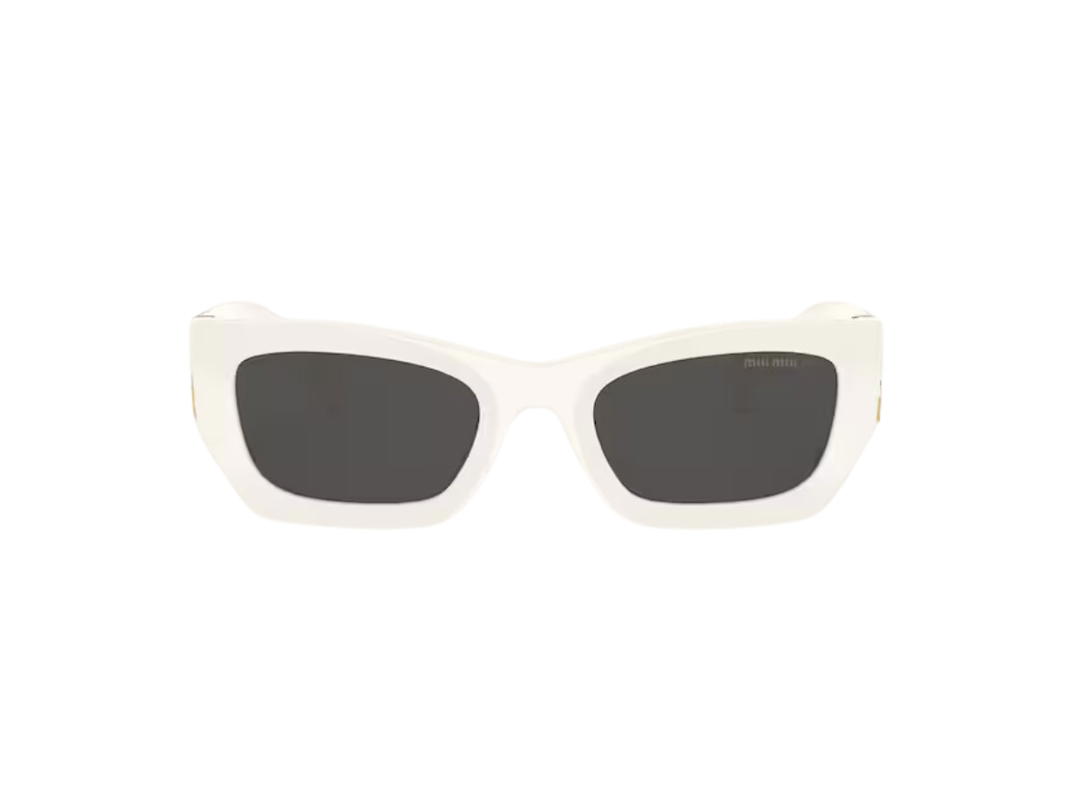 Miu Miu Miu Miu Glimpse Sunglasses In Chalk White Acetate Frame With Slate Gray Lenses