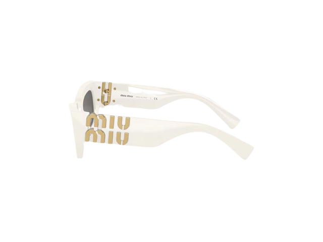 Miu Miu Miu Miu Glimpse Sunglasses In Chalk White Acetate Frame With Slate Gray Lenses - view 3