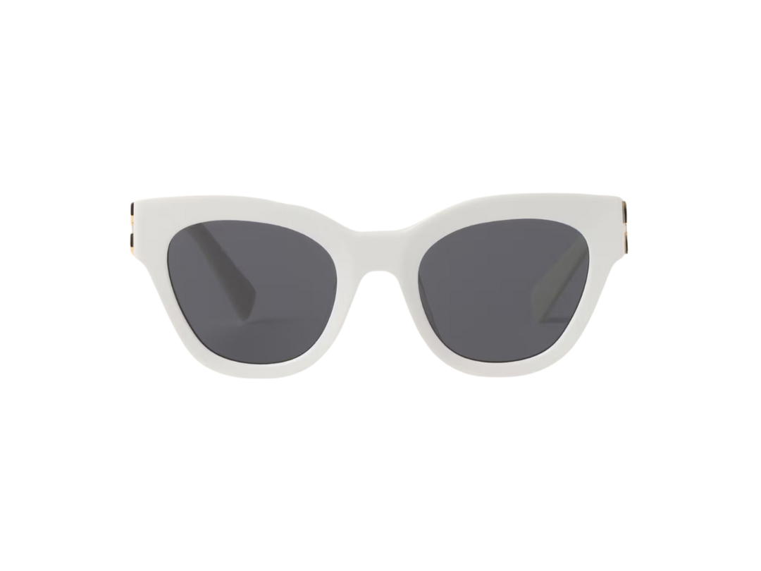 Miu Miu Miu Miu Glimpse Sunglasses In Chalk White Acetate Frame With Slate Gray Lenses
