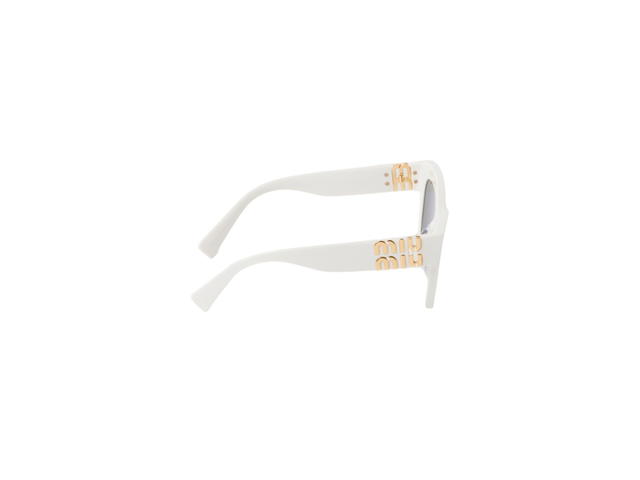 Miu Miu Miu Miu Glimpse Sunglasses In Chalk White Acetate Frame With Slate Gray Lenses - view 3