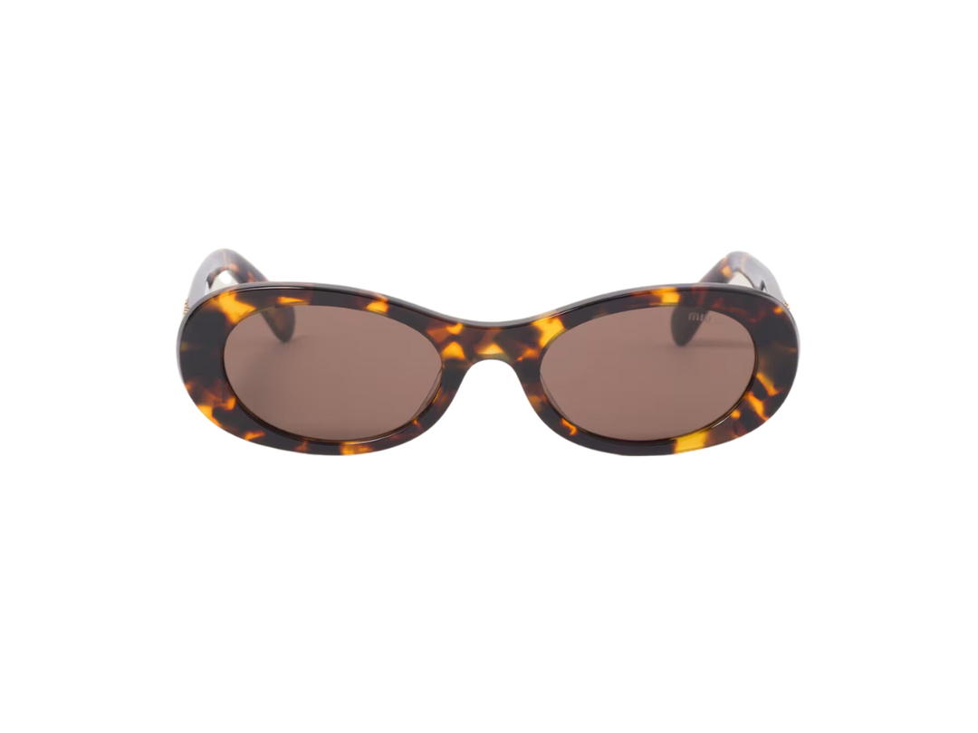 Miu Miu Miu Miu Glimpse Sunglasses In Honey Tortoiseshell Acetate Frame With Coffee Lenses