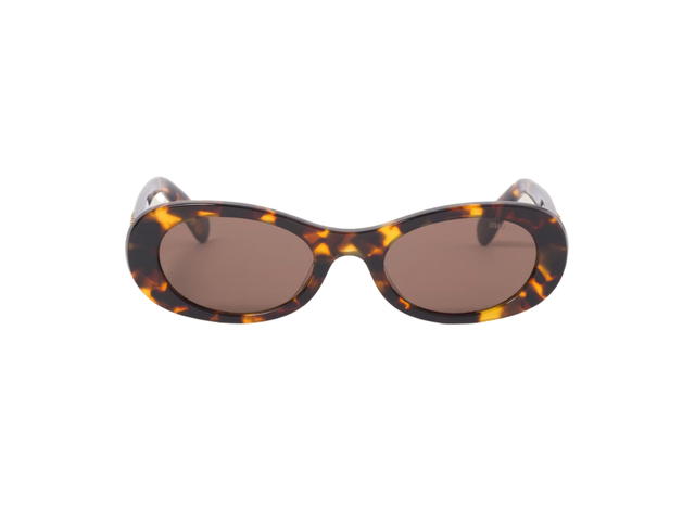 Miu Miu Miu Miu Glimpse Sunglasses In Honey Tortoiseshell Acetate Frame With Coffee Lenses - view 1