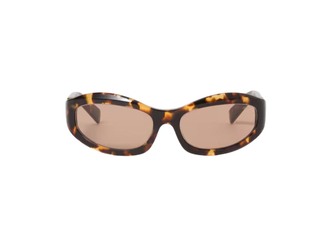 Miu Miu Miu Miu Glimpse Sunglasses In Honey Tortoiseshell Acetate Frame With Nude Lenses