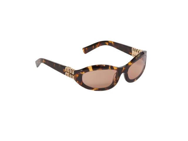 Miu Miu Miu Miu Glimpse Sunglasses In Honey Tortoiseshell Acetate Frame With Nude Lenses - view 2