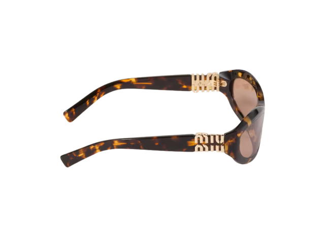 Miu Miu Miu Miu Glimpse Sunglasses In Honey Tortoiseshell Acetate Frame With Nude Lenses - view 3