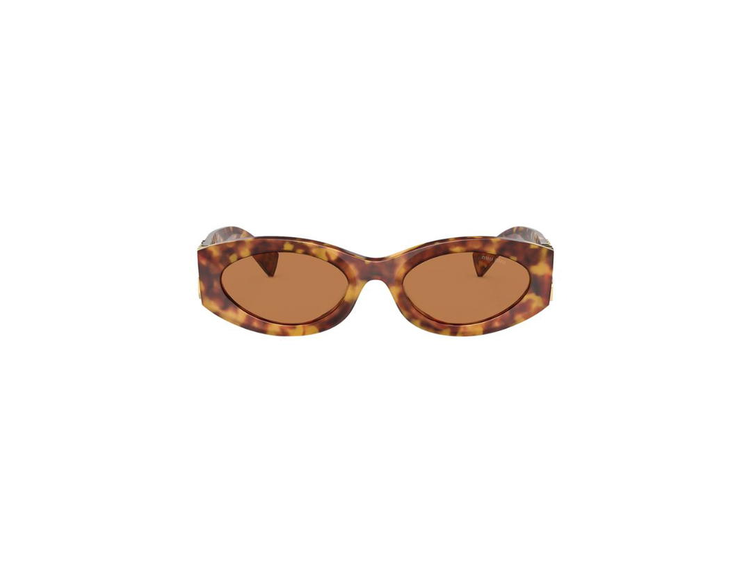 Miu Miu Miu Miu Glimpse Sunglasses In Light Tortoiseshell Acetate Frame With Camel Beige Lenses