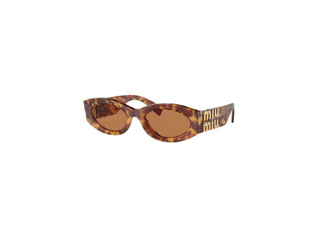 Miu Miu Miu Miu Glimpse Sunglasses In Light Tortoiseshell Acetate Frame With Camel Beige Lenses - view 2