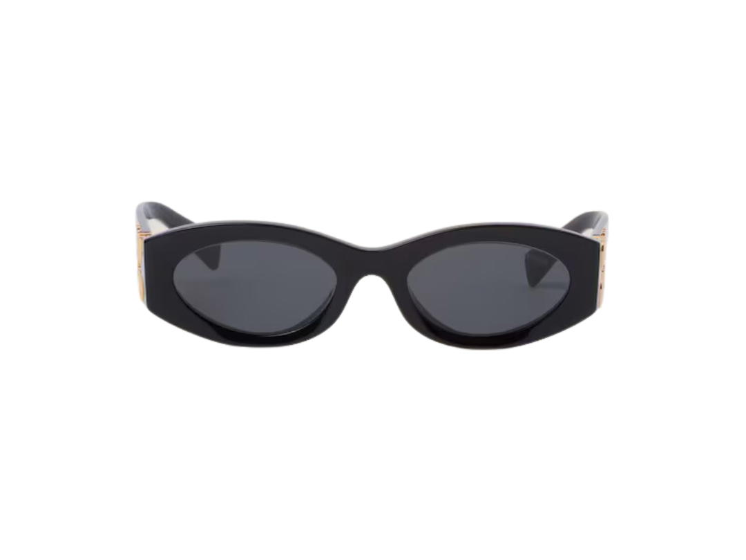 Miu Miu Miu Miu Glimpse Sunglasses In Oval Acetate Frame With Slate Gray Lenses