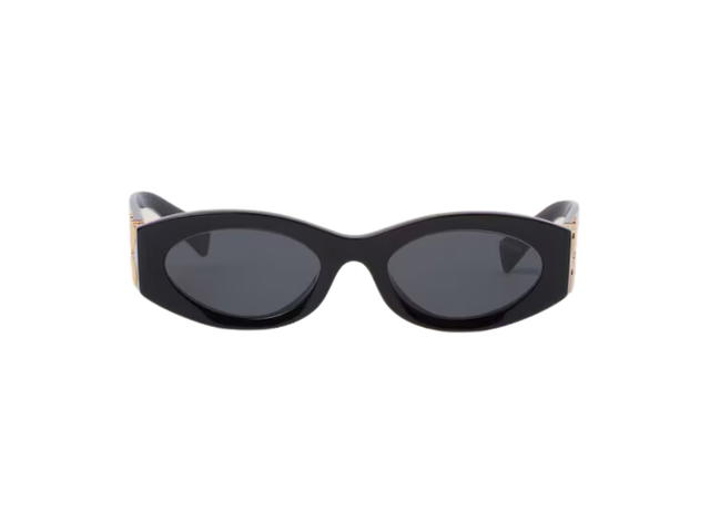 Miu Miu Miu Miu Glimpse Sunglasses In Oval Acetate Frame With Slate Gray Lenses - view 1