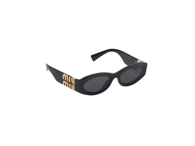 Miu Miu Miu Miu Glimpse Sunglasses In Oval Acetate Frame With Slate Gray Lenses - view 2