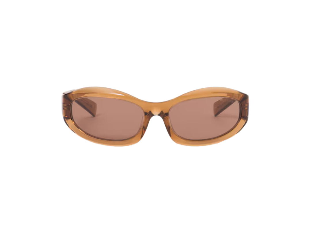 Miu Miu Miu Miu Glimpse Sunglasses In Transparent Caramel Bio-Acetate Frame With Camel Lenses