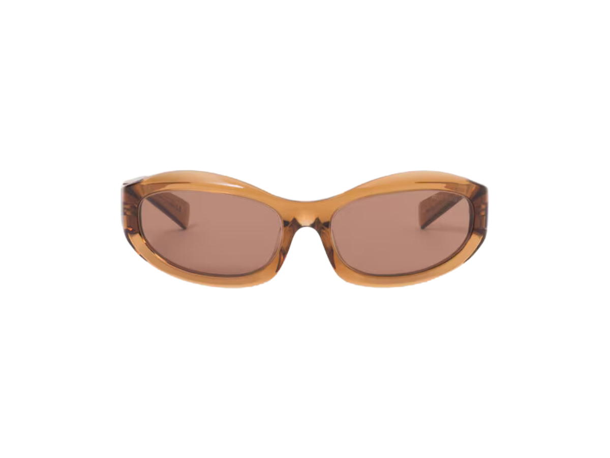 Miu Miu Miu Miu Glimpse Sunglasses In Transparent Caramel Bio-Acetate Frame With Camel Lenses