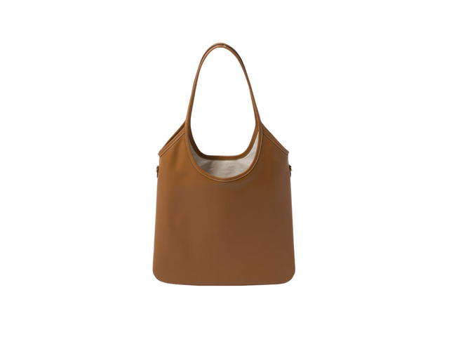 Miu Miu Miu Miu Ivy Leather Bag With Leather Lettering Logo And Gold-Tone Hardware Caramel - view 3