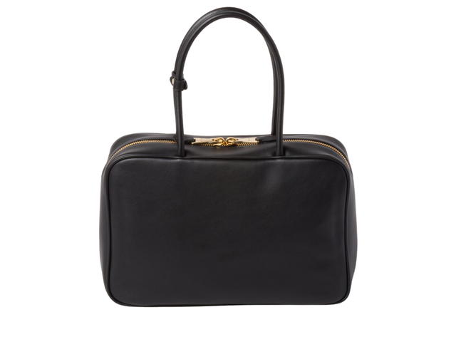 Miu Miu Miu Miu Leather Beau Bag With Cotton Satin Lining And Double Zipper Pocket Black - view 2