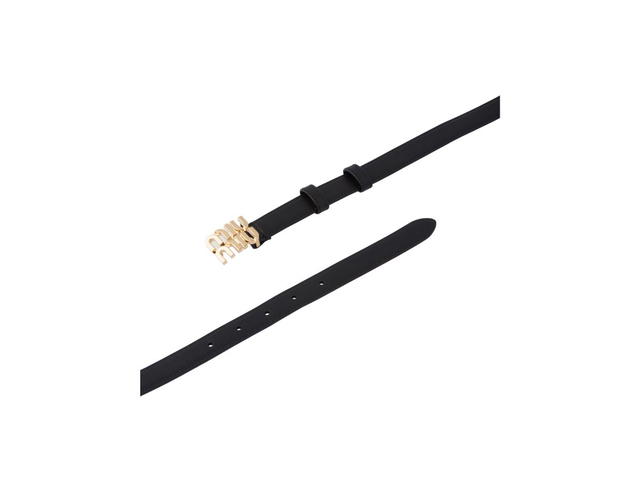 Miu Miu Miu Miu Leather Belt With Metal Logo Buckle Black - view 2