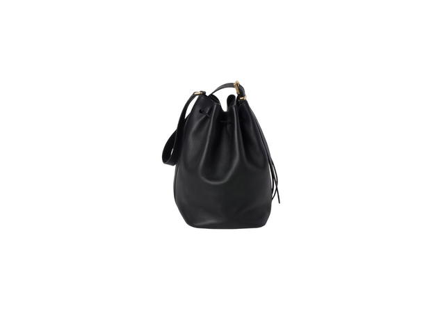 Miu Miu Miu Miu Leather Bucket Bag With Embossed Lettering Logo And Gold-Tone Hardware Black - view 3