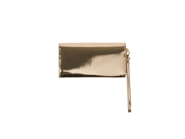 Miu Miu Miu Miu Leather Card Holder In Leather With Metal Lettering Logo Platinum - view 2