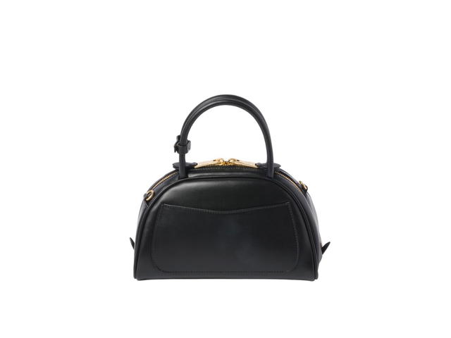 Miu Miu Miu Miu Leather Top-Handle Bag With Metal Lettering Logo And Gold-Tone Hardware Black - view 3