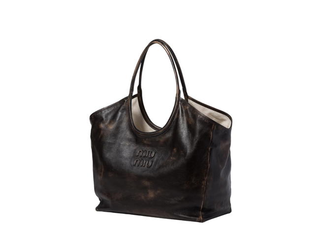 Miu Miu Miu Miu Leather Tote Bag In Leather Handles With Gold-Tone Hardware Sand Coffee - view 2