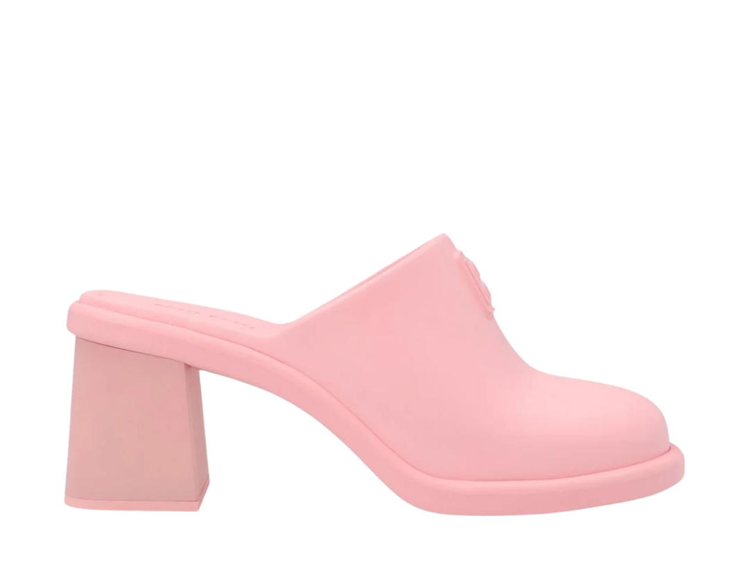 Miu Miu Miu Miu Logo Debossed Heeled Mules Pink