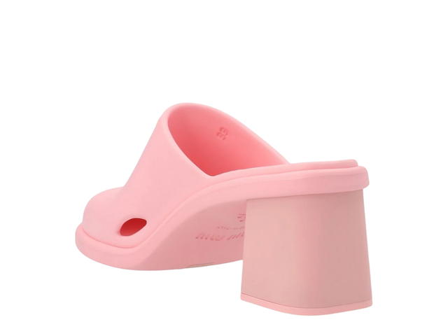 Miu Miu Miu Miu Logo Debossed Heeled Mules Pink - view 2