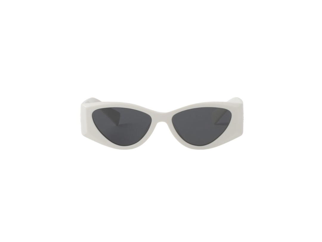 Miu Miu Miu Miu Logo Sunglasses In Acetate White Chalk With Slate Gray Lenses
