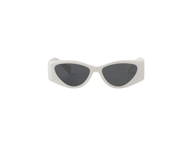 Miu Miu Miu Miu Logo Sunglasses In Acetate White Chalk With Slate Gray Lenses - view 1