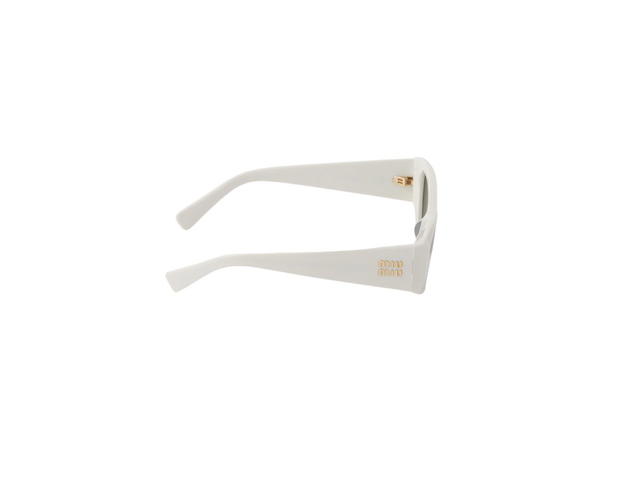 Miu Miu Miu Miu Logo Sunglasses In Acetate White Chalk With Slate Gray Lenses - view 3