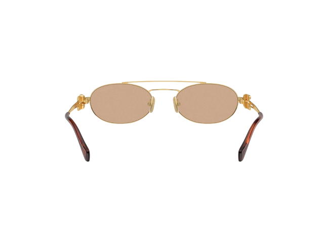 Miu Miu Miu Miu Logo Sunglasses In Brass Metal Frame With Light Orange Lenses - view 4