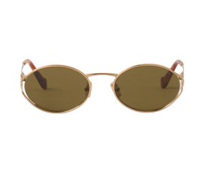 Buy Miu Miu Logo Sunglasses In Brass Metal Frame With Loden Lenses at Sasom – Authentic and Ready to Ship