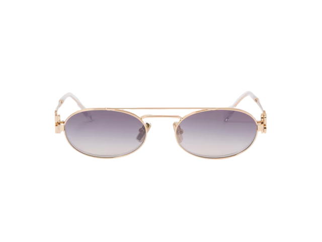 Miu Miu Miu Miu Logo Sunglasses In Gold Metal Frame With Gradient Iris Lenses - view 1