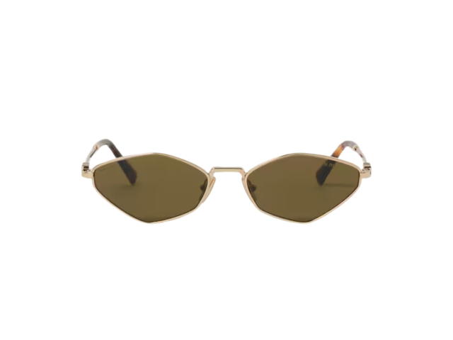 Miu Miu Miu Miu Logo Sunglasses In Gold Metal Frame With Loden Green Lenses - view 1