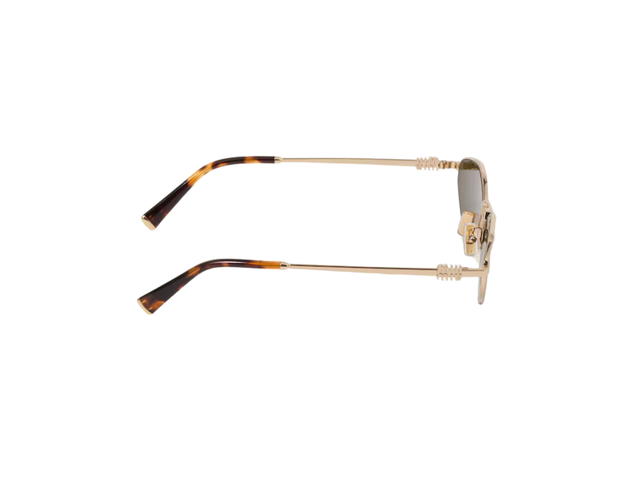 Miu Miu Miu Miu Logo Sunglasses In Gold Metal Frame With Loden Green Lenses - view 3
