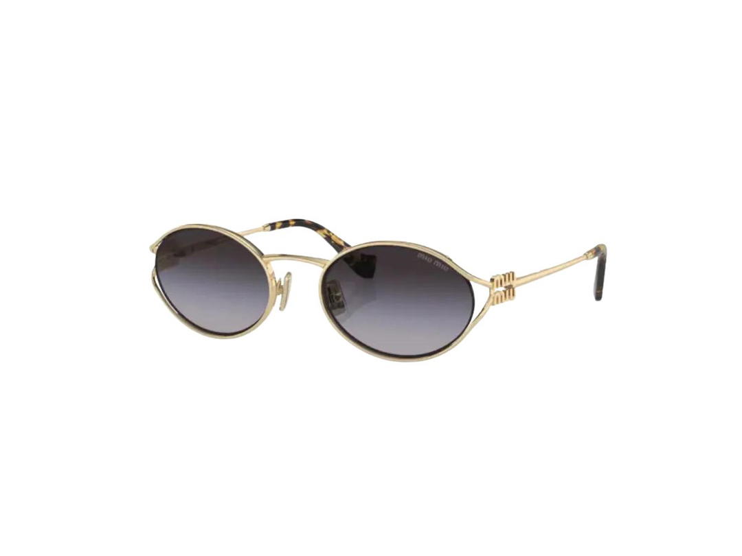Miu Miu Miu Miu Logo Sunglasses In Metal Frame With Gradient Smoky Gray Lenses