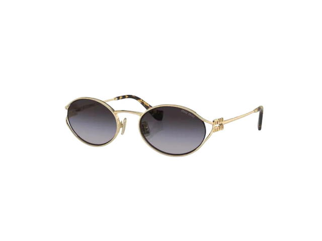 Miu Miu Miu Miu Logo Sunglasses In Metal Frame With Gradient Smoky Gray Lenses - view 1