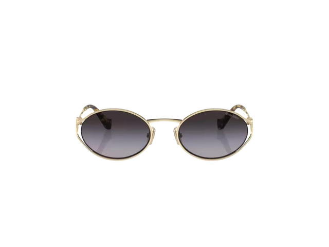 Miu Miu Miu Miu Logo Sunglasses In Metal Frame With Gradient Smoky Gray Lenses - view 2