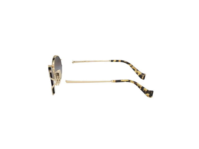 Miu Miu Miu Miu Logo Sunglasses In Metal Frame With Gradient Smoky Gray Lenses - view 3