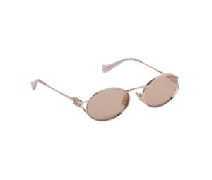 Buy Miu Miu Logo Sunglasses In Pale Gold Metal Frame Front With Rose Gold Lenses at Sasom – Authentic and Ready to Ship