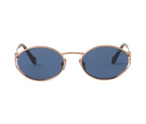 Buy Miu Miu Logo Sunglasses In Rose Gold Metal Frame With Blue Lenses at Sasom – Authentic and Ready to Ship