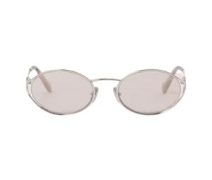 Buy Miu Miu Logo Sunglasses In Steel Metal Frame With Light Gold Lenses at Sasom – Authentic and Ready to Ship