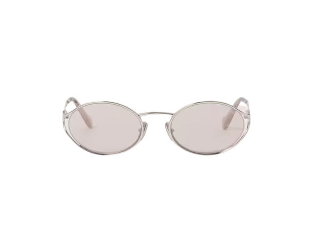 Miu Miu Miu Miu Logo Sunglasses In Steel Metal Frame With Light Gold Lenses - view 1