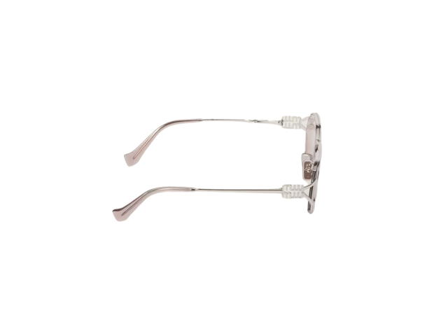 Miu Miu Miu Miu Logo Sunglasses In Steel Metal Frame With Light Gold Lenses - view 3